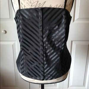 Lane Bryant Sexy Black Striped Corset Sz 16 NWT